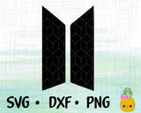 SVG BTS Logo Cut File for Laser, Glowforge, Silhouette Cricut, KPop SVG, DXF, PNG, BTS